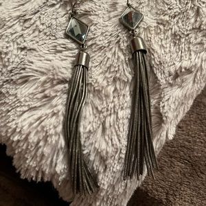 Lia Sophia black tassel earrings